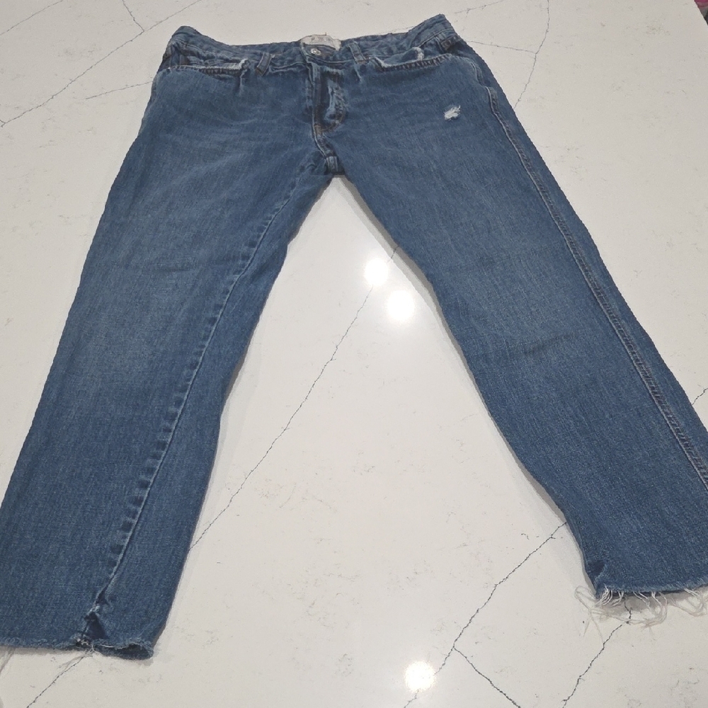 We The Free Straight Leg Blue Jeans Sz 27 It's Not Stretch Pre'owned